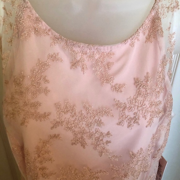 Nanette Lepore Peachy Pink Dress Lace Shimmer - Picture 5 of 8
